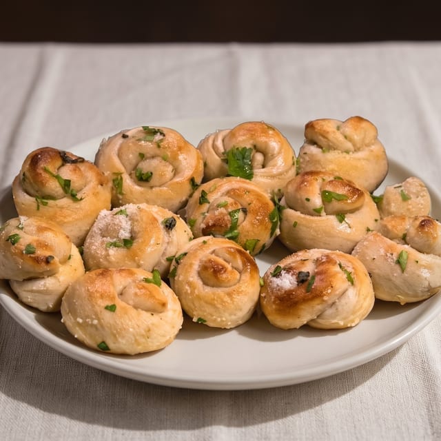 Garlic Knots with Bacon & Cheese.